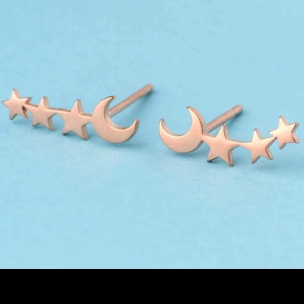 NEW!💙💎ROSE!💗💛GOLDEN!⭐️STARS!🌙MOON! STUDS!💎💙 - Picture 6 of 8
